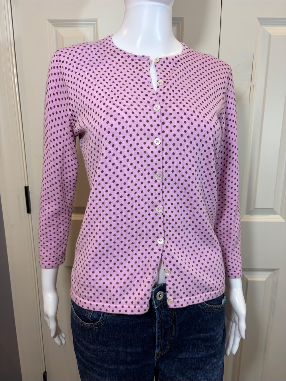 Boden Polka Dot Button-Front Top